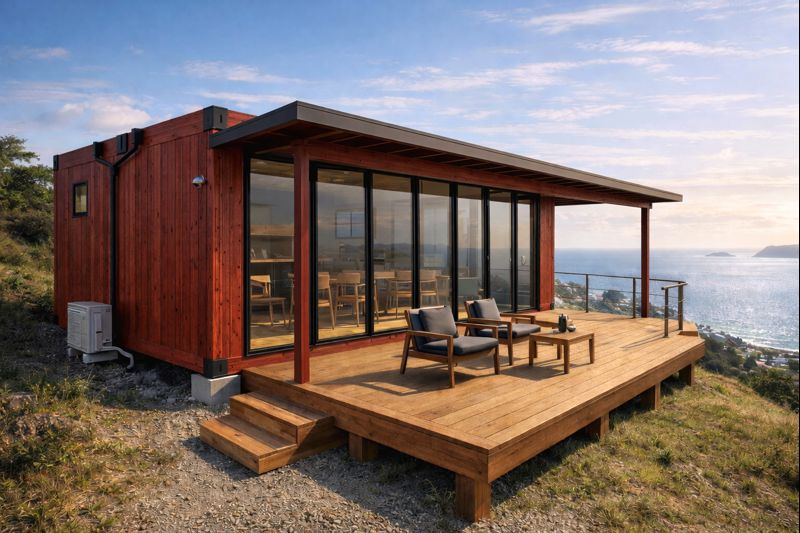 木造コンテナを使った2拠点用タイニーハウス