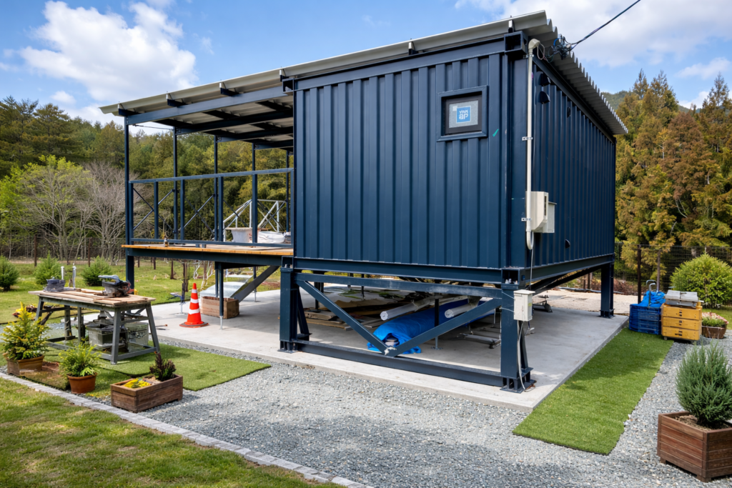 使いながらセルフビルドが続いているコンテナハウス